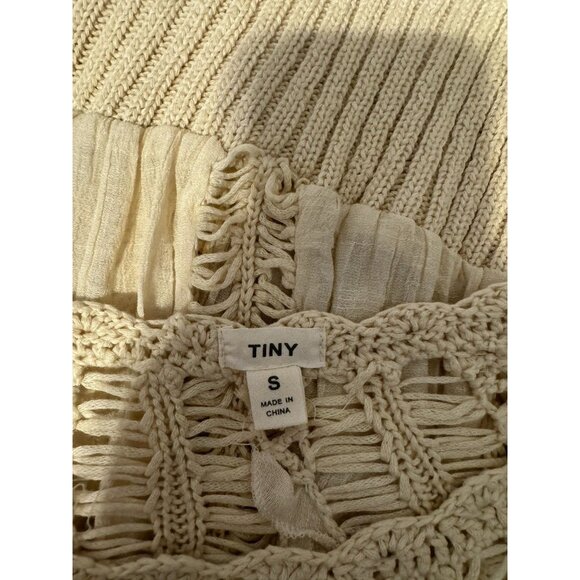 Athropologie Tiny Brand Top S Small Cream Oversized Short Dolman Sleeve - Picture 7 of 12